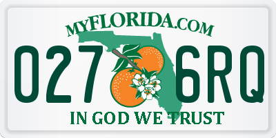 FL license plate 0276RQ