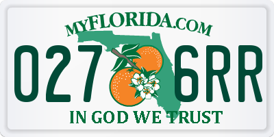 FL license plate 0276RR