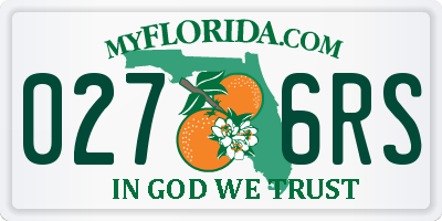 FL license plate 0276RS