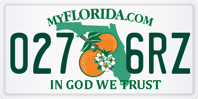 FL license plate 0276RZ