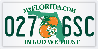 FL license plate 0276SC