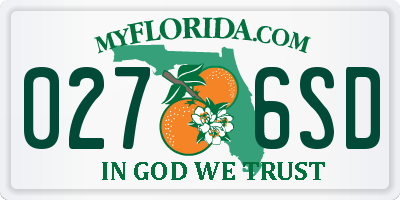 FL license plate 0276SD