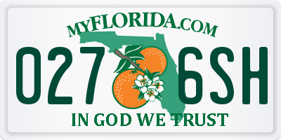 FL license plate 0276SH