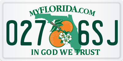 FL license plate 0276SJ