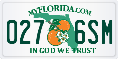 FL license plate 0276SM