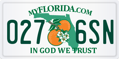 FL license plate 0276SN