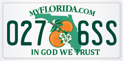 FL license plate 0276SS