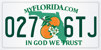 FL license plate 0276TJ