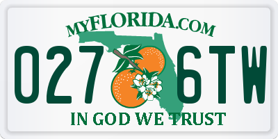 FL license plate 0276TW