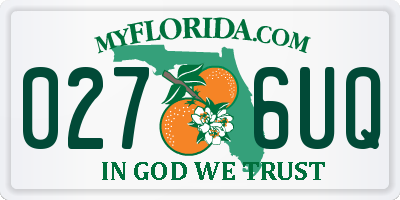 FL license plate 0276UQ