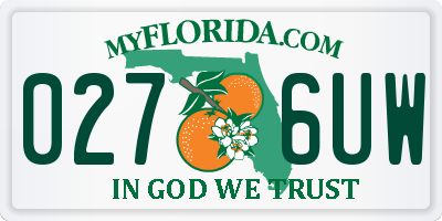 FL license plate 0276UW