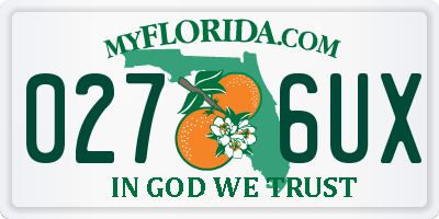 FL license plate 0276UX
