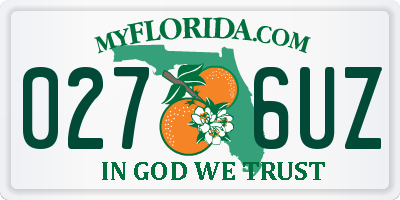 FL license plate 0276UZ