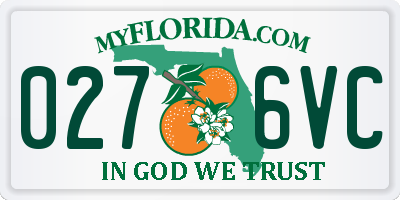 FL license plate 0276VC