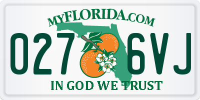 FL license plate 0276VJ