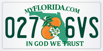 FL license plate 0276VS