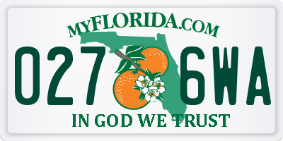 FL license plate 0276WA