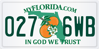 FL license plate 0276WB