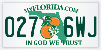 FL license plate 0276WJ