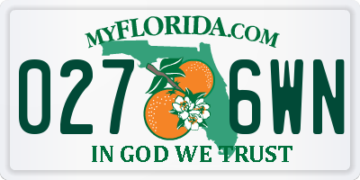 FL license plate 0276WN