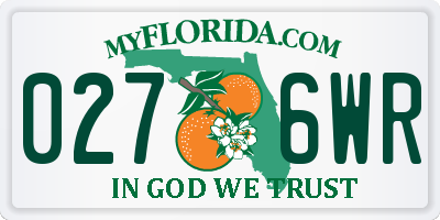 FL license plate 0276WR