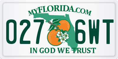 FL license plate 0276WT
