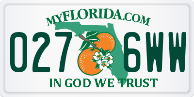 FL license plate 0276WW