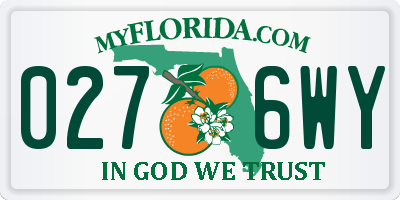 FL license plate 0276WY