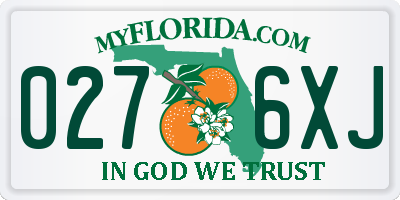 FL license plate 0276XJ
