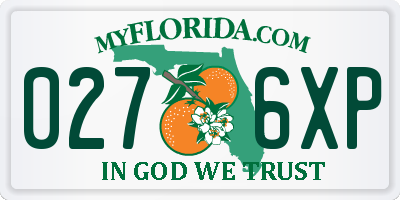 FL license plate 0276XP