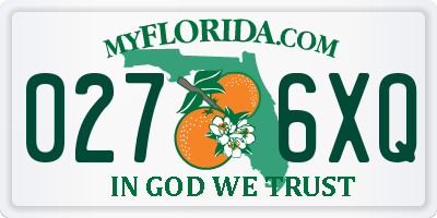 FL license plate 0276XQ