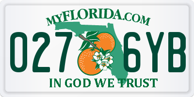 FL license plate 0276YB