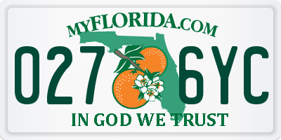 FL license plate 0276YC