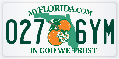 FL license plate 0276YM