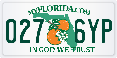 FL license plate 0276YP