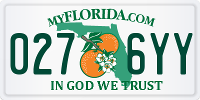 FL license plate 0276YY