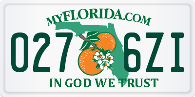 FL license plate 0276ZI