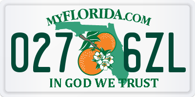 FL license plate 0276ZL
