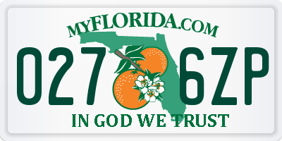 FL license plate 0276ZP