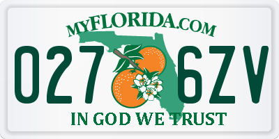FL license plate 0276ZV