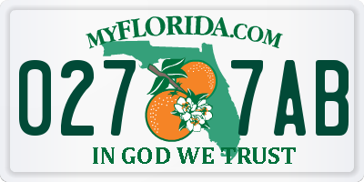 FL license plate 0277AB