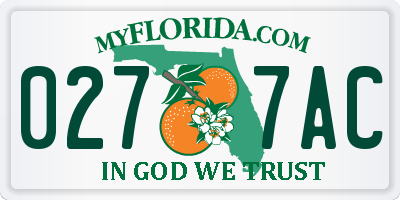FL license plate 0277AC