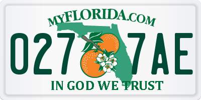 FL license plate 0277AE