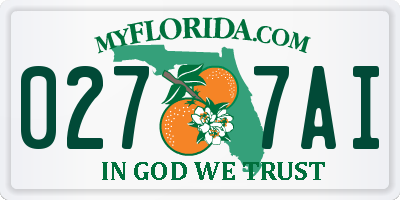 FL license plate 0277AI