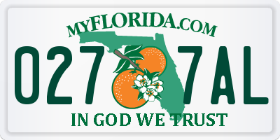 FL license plate 0277AL