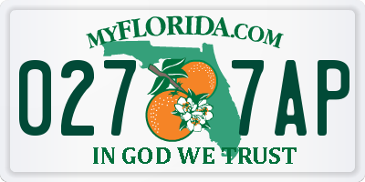 FL license plate 0277AP
