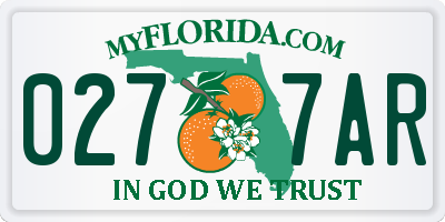 FL license plate 0277AR