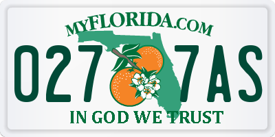 FL license plate 0277AS