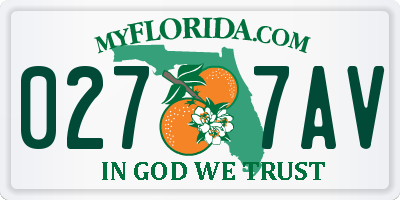FL license plate 0277AV