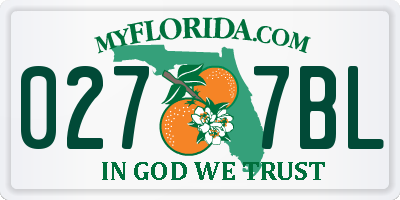 FL license plate 0277BL